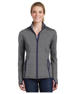 Sport-Tek LST853 Gray-Women's Sport-Wick  Stretch Contrast Full-Zip Jacket Gray