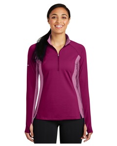 Women's Sport-Wick Stretch Contrast 1/2-Zip Pullover Pink Sport-Tek LST854 Pink