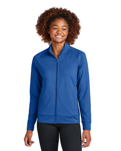 Ladies Sport-Wick Stretch Full-Zip Cadet Jacket Blue Sport-Tek LST857 Blue