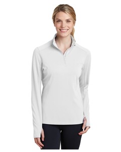 Women's Sport-Wick Textured 1/4-Zip Pullover. White Sport-Tek LST860 White