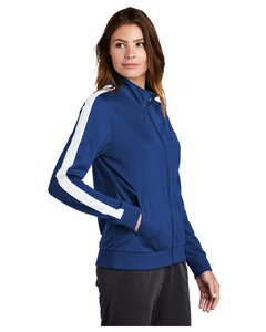 Women's Tricot Track Jacket Blue Sport-Tek LST94 Blue