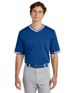 Sport-Tek ST221 Blue-Tough Mesh V-Neck Baseball Jersey Blue