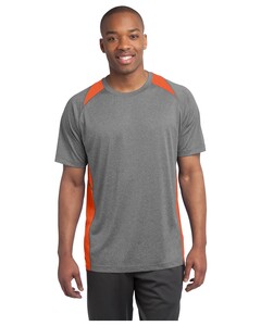 Sport-Tek ST361 Gray-Heather Colorblock Contender T-Shirt Gray