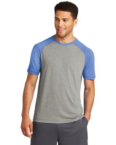 Sport-Tek ST400 Gray-PosiCharge  Tri-Blend Wicking Raglan T-Shirt Gray