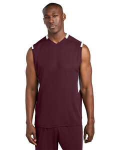 Club Sleeveless V-Neck Maroon Sport-Tek ST441 Maroon