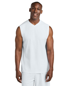 Club Sleeveless V-Neck White Sport-Tek ST441 White
