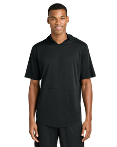 Sport-Tek ST445 Black-Club Short Sleeve Hoodie Black