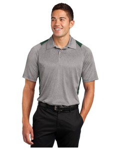 Sport-Tek ST665 Gray-Heather Colorblock Contender Polo Shirt Gray