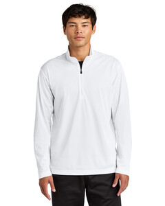 Sport-Tek ST672 White-Micropique Sport-Wick 1/4-Zip White