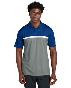 Sport-Tek ST741 Gray-UV Micropique Colorblock Polo Shirt  Gray