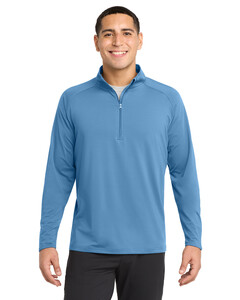 Sport-Tek ST850 Blue-Sport-Wick  Stretch 1/4-Zip Pullover Blue