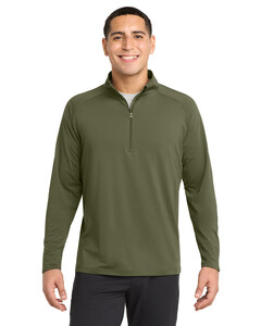 Sport-Tek ST850 Green-Sport-Wick  Stretch 1/4-Zip Pullover Green