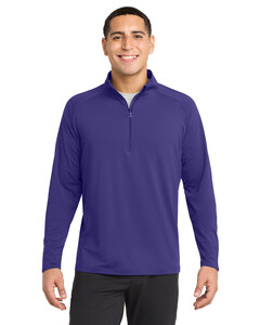 Sport-Tek ST850 Purple-Sport-Wick  Stretch 1/4-Zip Pullover Purple
