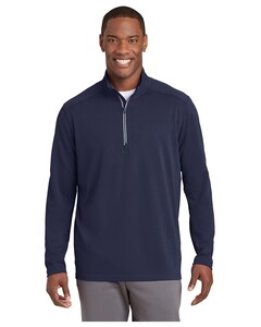 Sport-Wick Textured 1/4-Zip Pullover Navy Sport-Tek ST860 Navy