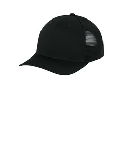 Sport-Tek STC74 Black-Stretch-Tek Snapback Trucker Cap Black