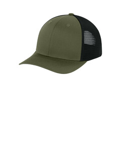 Sport-Tek STC74 Green-Stretch-Tek Snapback Trucker Cap Green