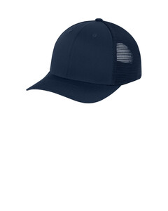 Sport-Tek STC74 Navy-Stretch-Tek Snapback Trucker Cap Navy
