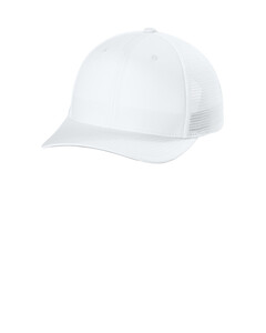 Sport-Tek STC74 White-Stretch-Tek Snapback Trucker Cap White