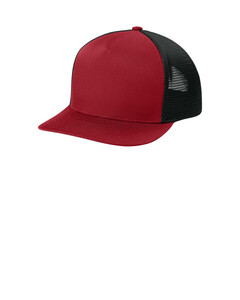 Sport-Tek STC75 Red-Stretch-Tek 5-Panel Trucker Cap Red
