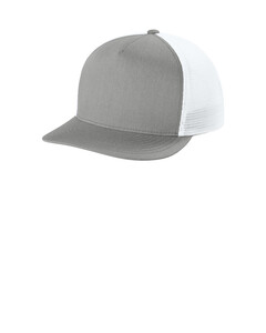 Sport-Tek STC75 Gray-Stretch-Tek 5-Panel Trucker Cap Gray