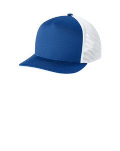 Sport-Tek STC75 Blue-Stretch-Tek 5-Panel Trucker Cap Blue