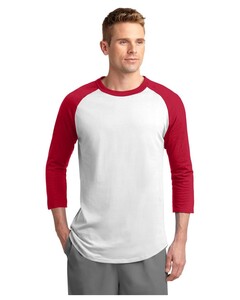 Sport-Tek T200 White-100% Cotton Raglan T-Shirt White