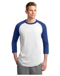 Sport-Tek T200 White-100% Cotton Raglan T-Shirt White
