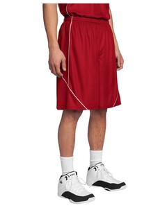 PosiCharge Mesh; Reversible Spliced Shorts Red Sport-Tek T565 Red