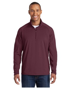 Tall Sport-Wick Stretch 1/2-Zip Pullover Maroon Sport-Tek TST850 Maroon