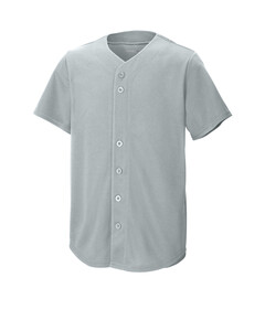 Sport-Tek YST220 Gray-Youth PosiCharge Tough Mesh Full-Button Jersey Gray