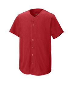 Sport-Tek YST220 Red-Youth PosiCharge Tough Mesh Full-Button Jersey Red