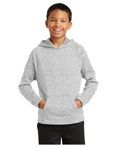 Sport-Tek YST225 Gray-Youth PosiCharge  Electric Heather Fleece Hoodie Gray