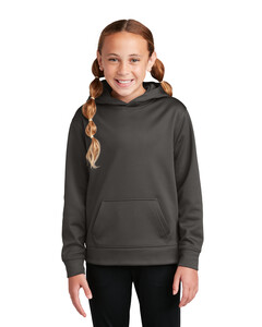 Sport-Tek YST244 Gray-Youth Sport-Wick  Fleece Hoodie Gray