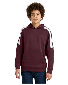 Youth Sport-Wick Fleece United Pullover Hoodie Maroon Sport-Tek YST255 Maroon