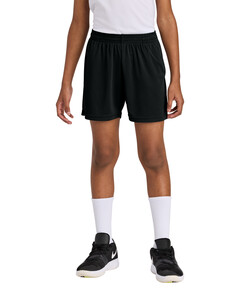 Sport-Tek YST349P Black-Youth PosiCharge Competitor 5  Pocketed Shorts Black