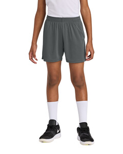 Sport-Tek YST349P Gray-Youth PosiCharge Competitor 5  Pocketed Shorts Gray