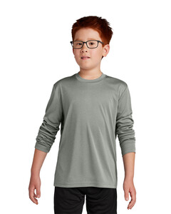 Sport-Tek YST350LS Gray-Youth Long Sleeve PosiCharge Competitor T-Shirt Gray