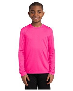 Youth Long Sleeve PosiCharge Competitor T-Shirt Pink Sport-Tek YST350LS Pink