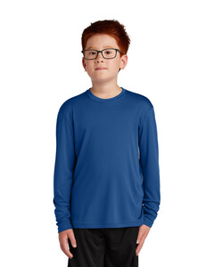 Sport-Tek YST350LS Blue-Youth Long Sleeve PosiCharge Competitor T-Shirt Blue