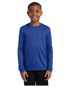 Youth Long Sleeve PosiCharge Competitor T-Shirt Blue Sport-Tek YST350LS Blue