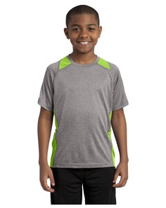 Sport-Tek YST361 Gray-Youth Heather Colorblock Contender T-Shirt Gray