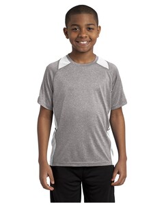 Sport-Tek YST361 Gray-Youth Heather Colorblock Contender T-Shirt Gray