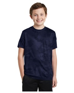 Youth CamoHex T-Shirt Navy Sport-Tek YST370 Navy