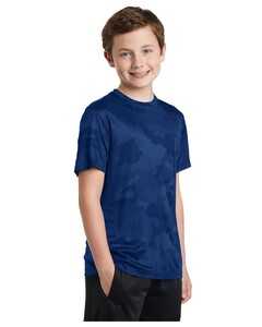 Youth CamoHex T-Shirt Blue Sport-Tek YST370 Blue