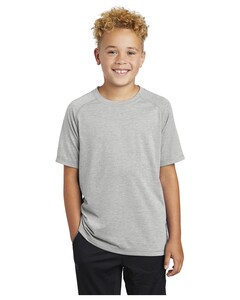 Sport-Tek YST400 Gray-Youth PosiCharge Tri-Blend Wicking Raglan T-Shirt Gray