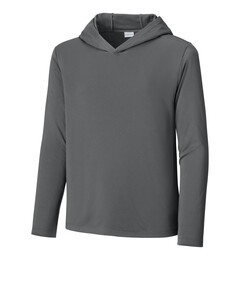 Sport-Tek YST420LSH Gray-Youth Posi-UV Pro Long Sleeve Hoodie Gray