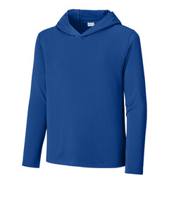 Sport-Tek YST420LSH Blue-Youth Posi-UV Pro Long Sleeve Hoodie Blue