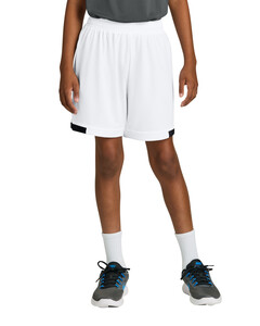 Sport-Tek YST4420 White-Youth Club 5  Short  White