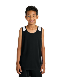 Sport-Tek YST446 Black-Youth Club Track Tank Black
