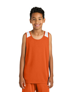 Sport-Tek YST446 Orange-Youth Club Track Tank Orange